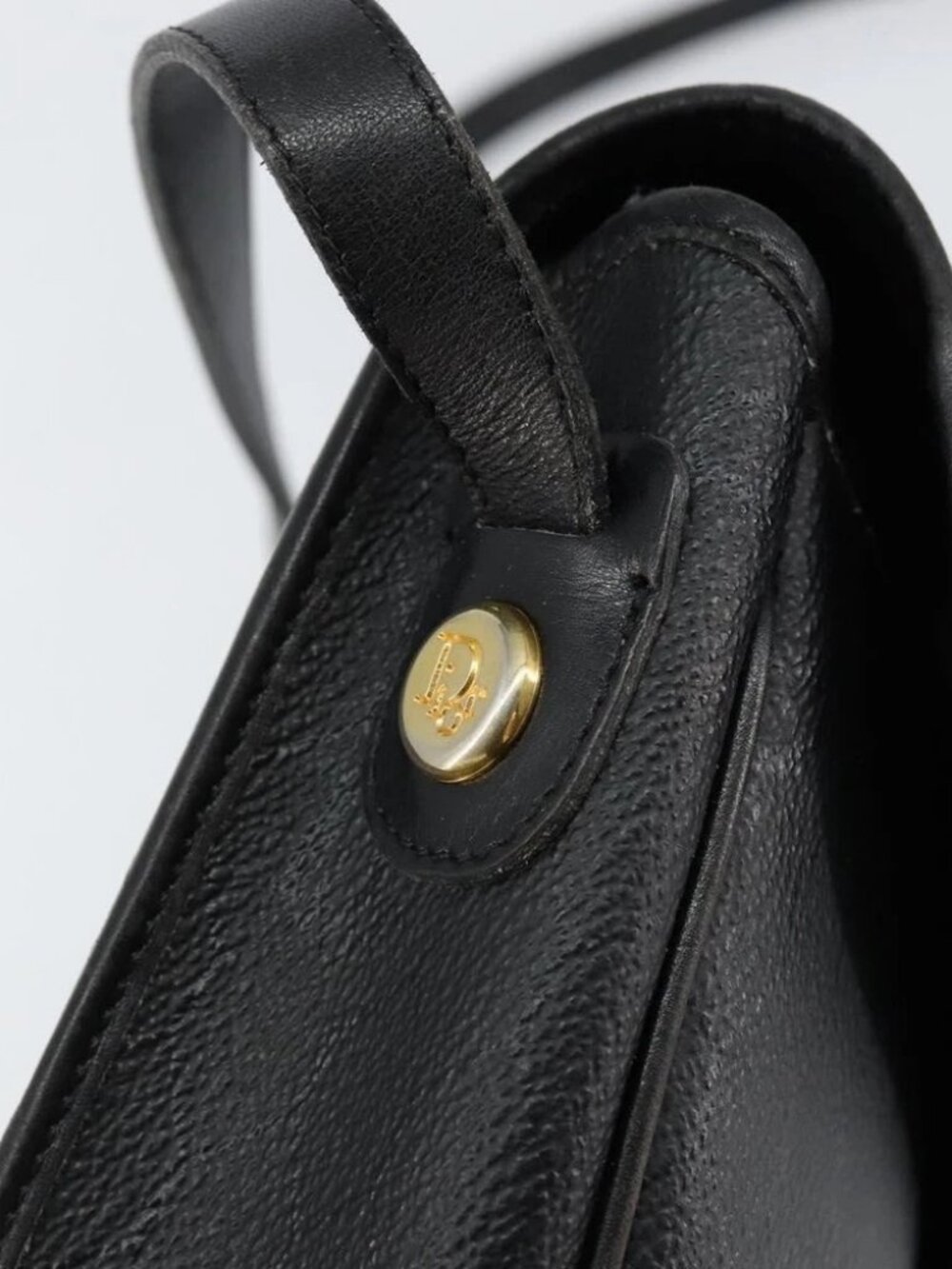 Christian Dior Honeycomb Canvas Shoulder Bag PVC Black Gold - Picture 9 of 16